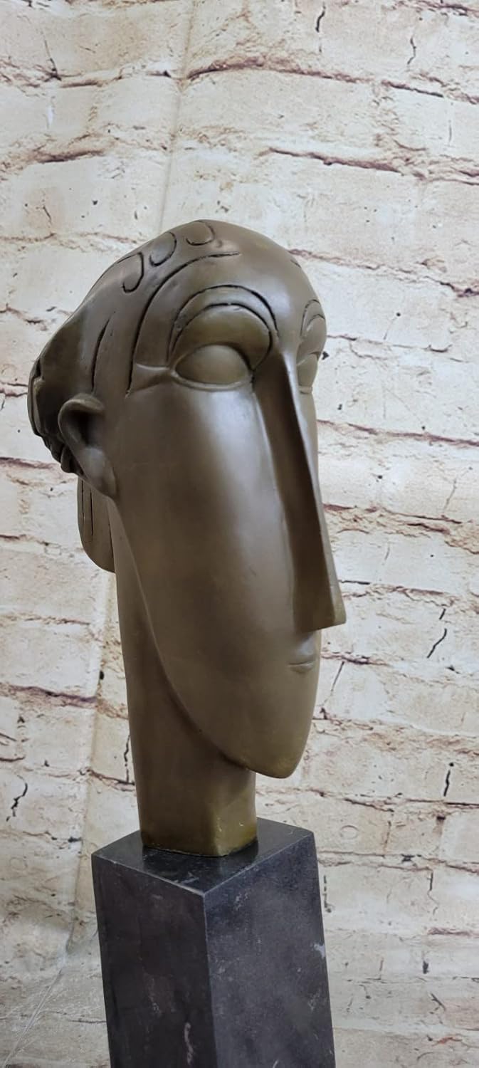 Think Bronze Hot Cast Handmade Bronze Sculpture Rare Male Head Bust Masterpiece Artwork