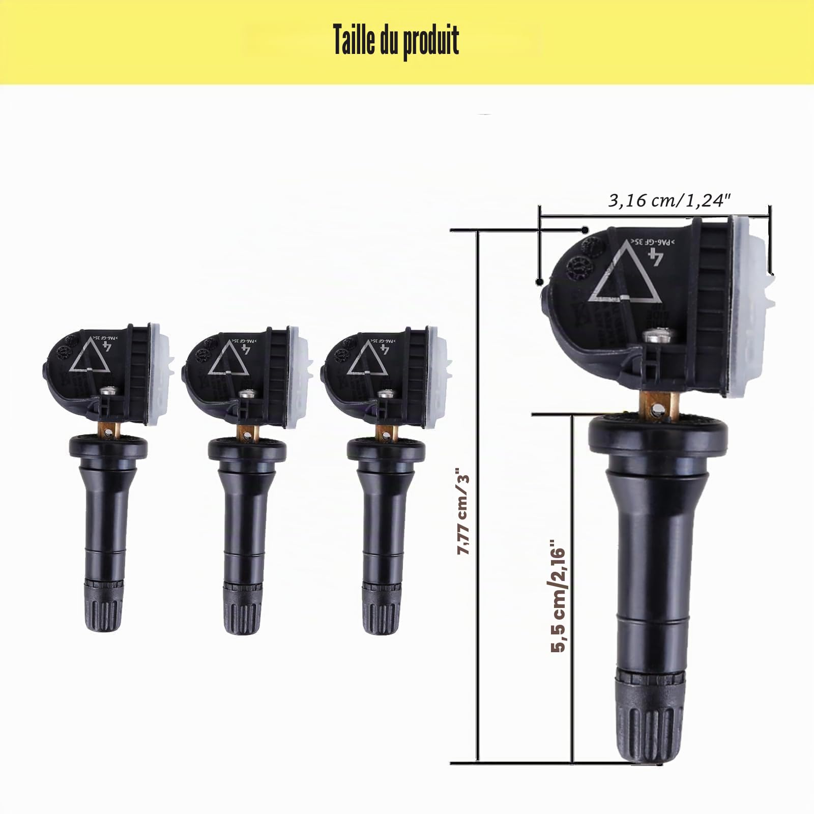 ANBOO Lot de 4 capteurs de pression des pneus TPMS 433 MHz pour Opel Mokka, Insignia, Corsa, Antara, Zafira - Avec numéros OE 13506028, 13594222, 13598773