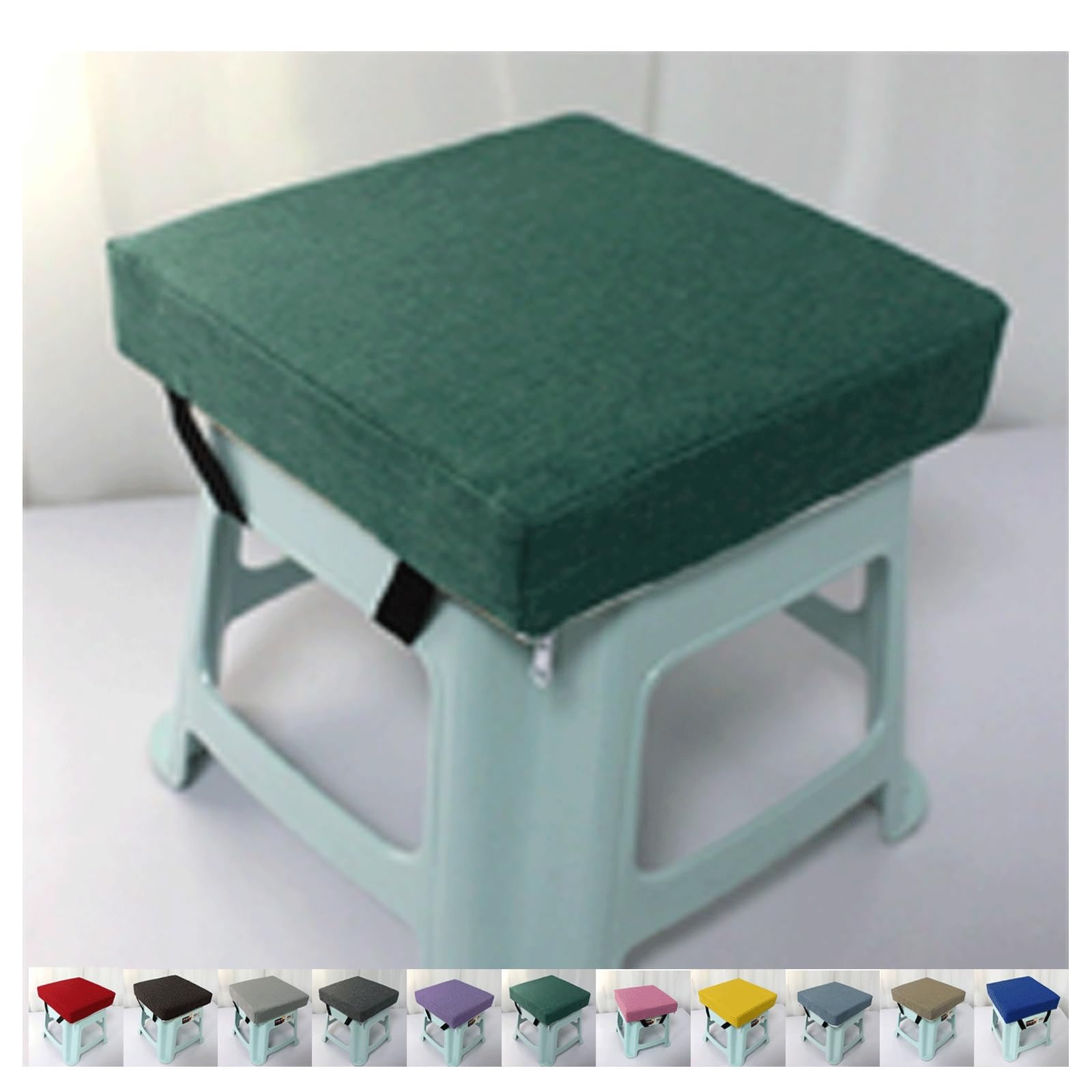 Sdnam Green Seat Pads For Dinin Chairs,25X25,28X28cm,30X30cm,35X35cm,24X34cm Adjustable Kitchen, Office And Garden Chair With Ties Non Slip Comfortable Cushion(,30X30x8cm)