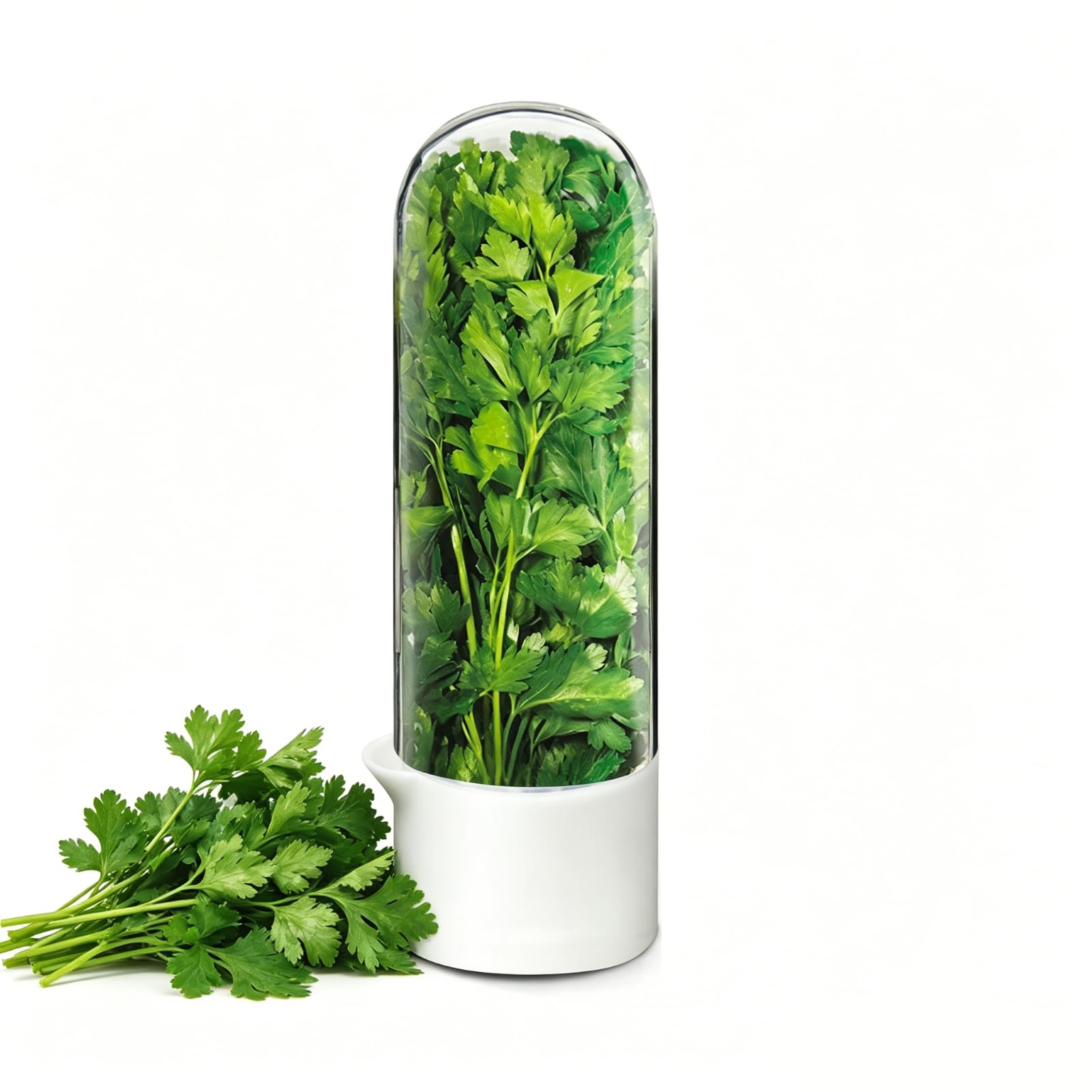 Herb Keeper para refrigerador, protector de hierbas para refrigerador, botella de conservación de verduras para cilantro, menta, perejil, espárragos, mantiene las verduras frescas durante 2-3