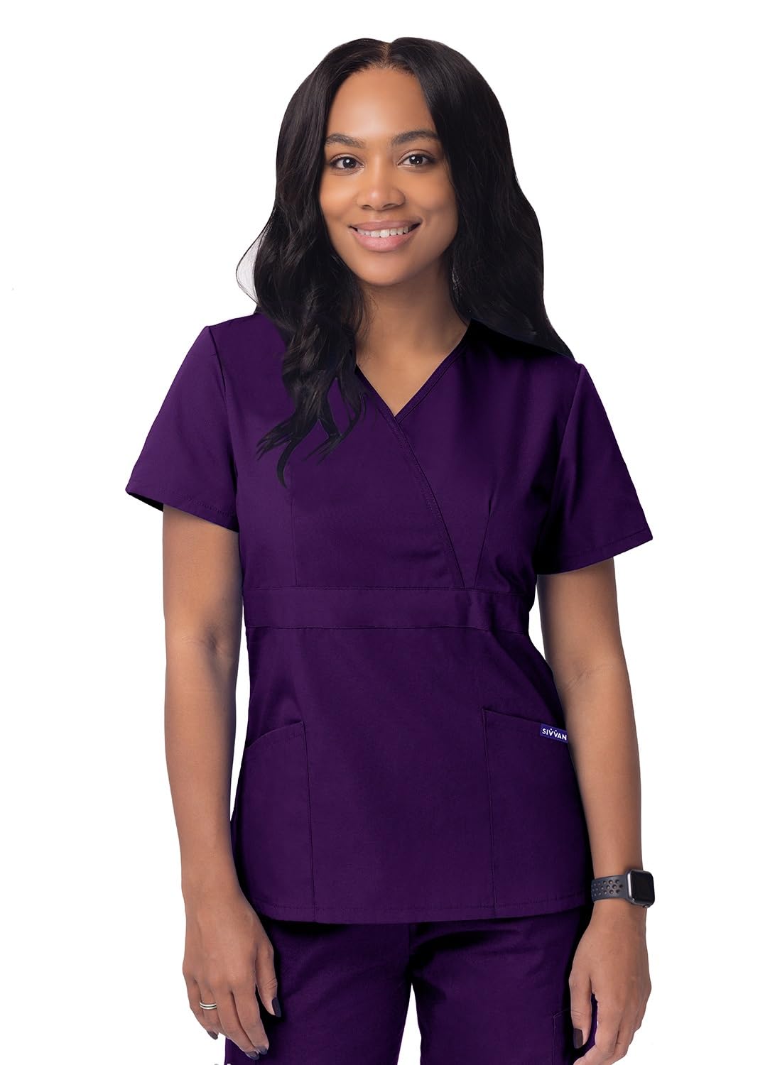 Sivvan Women's Scrubs Mock Wrap Top (Available in 15 Colors) — view 20