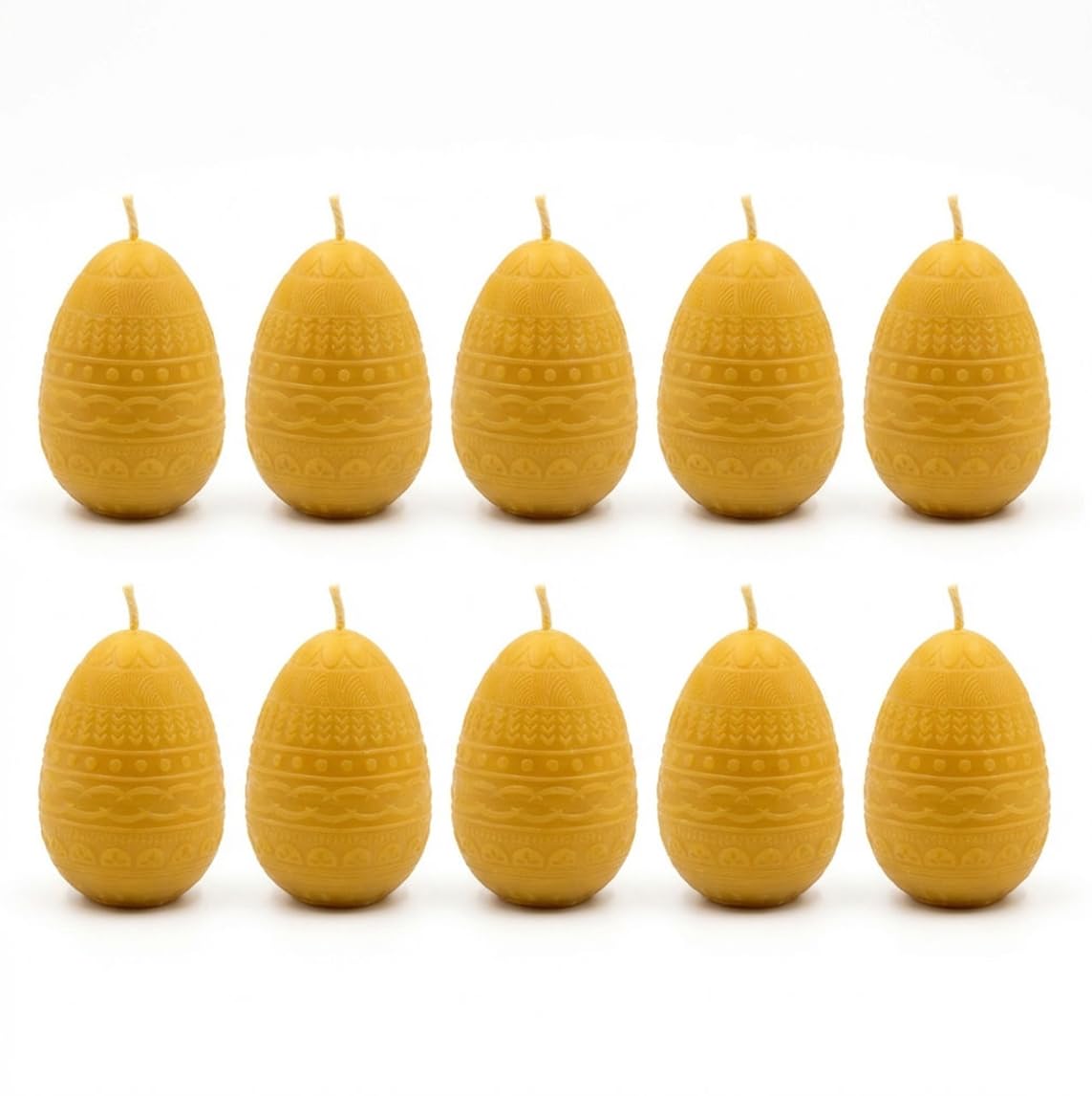 Juego de 10 velas de cera de abejas huevo decoración de Navidad natural eco