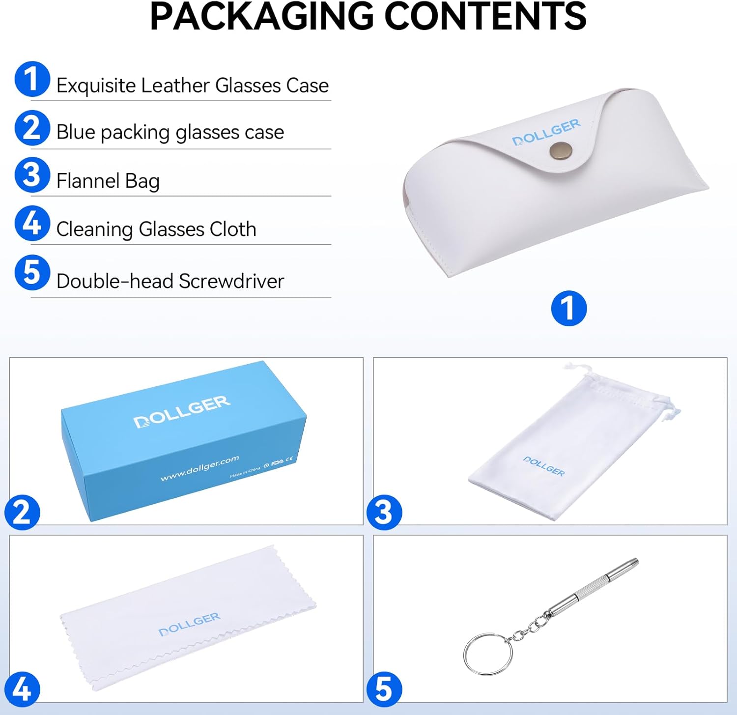 Dollger Blue Light Blocking Glasses For Woman Men Thick Frame Square Non-Prescription Glasses, For Work,Computer, Gaming, TV