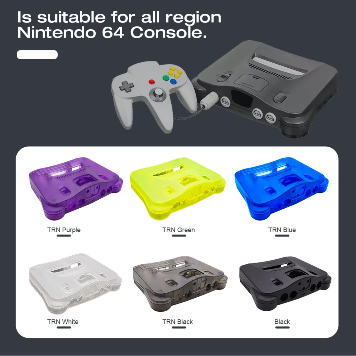 Amazon.com: BITFUNX N64 Replacement Shell, Transparent Case