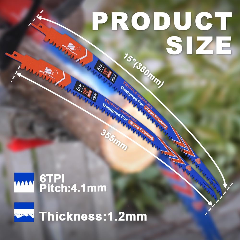 BRSCHNITT Japanese Teeth Reciprocating Saw Blades 15'' 4PCS - Image 2
