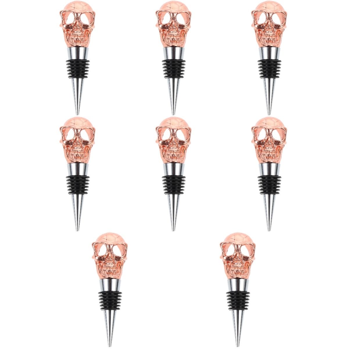 Corcho de vino de calavera PRETYZOOM, set de 8 piezas de tapón decorativo dorado para botellas