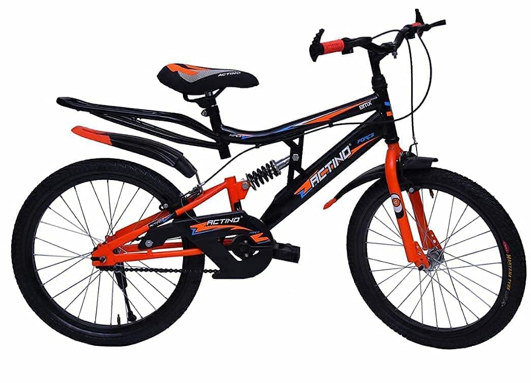 ACTINO Unisex XENDER 20T Sports Cycle for Kids with Rear Suspension (Black, XENDER) (for 7-10 Years Age Group)