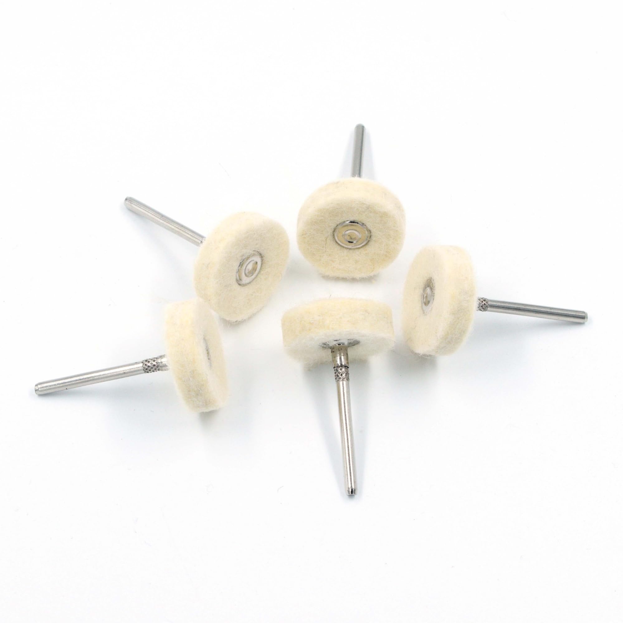 Kwick Cut+® Premium Felt Polishing Wheel Set 25x6mm 5pcs | 3mm Shank for Dremel Rotary Tool | Buffing Wheels for Metal, Jewelry, Glass, Wood, Plastic | Mini Drill Accessories for Fine Polishing