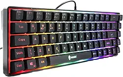 Teclado Gamer Slim 60% Evolut Fay Eg211 Qwerty Porutguês Brasil Backlight Luz Rainbow Rgb - EVOLUT