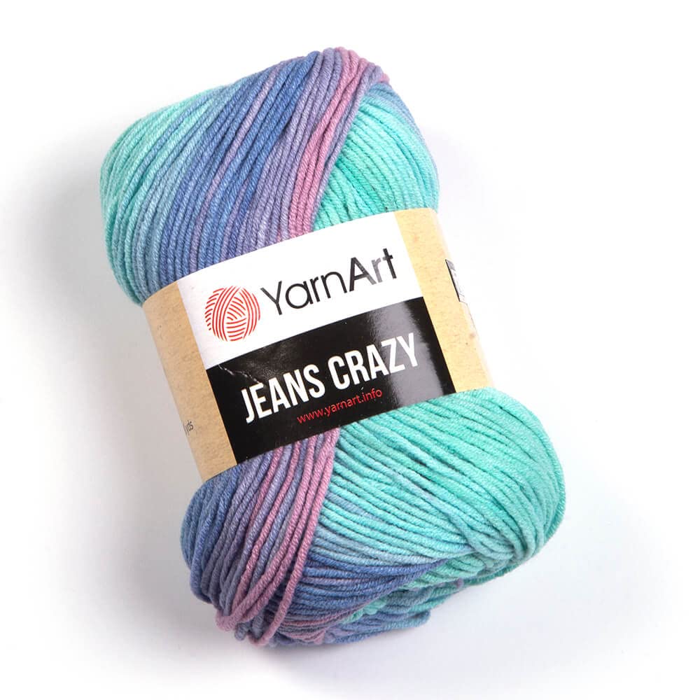 YarnArt Jeans Crazy 55% Cotton 45% PAC , Amigurumi Cotton Yarn, 2 Sport Yarn, 1 Skein/Ball 50 gr 174 yds (8203)