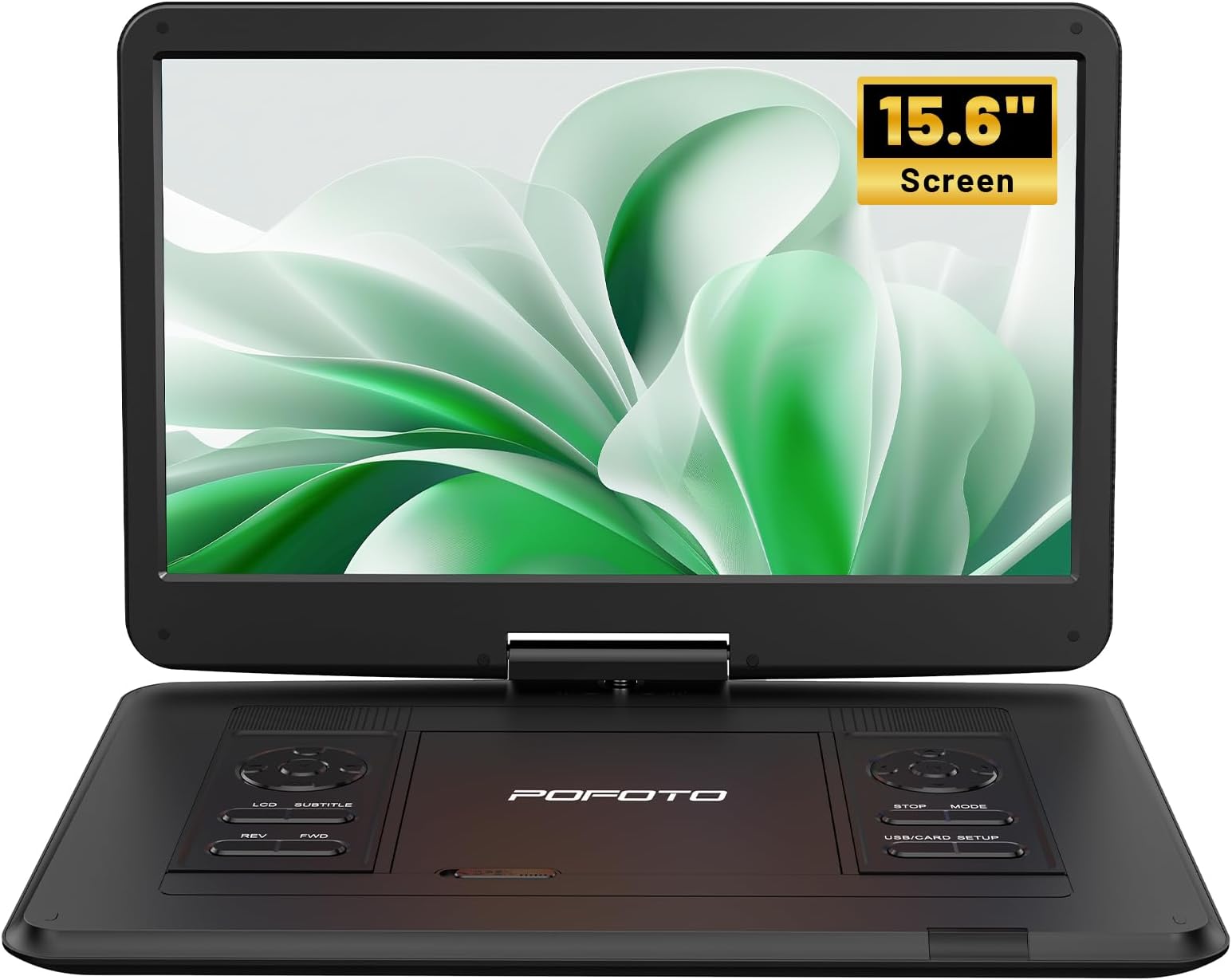 17.5" Portable DVD Player with 15.6" Large HD Screen, 6 Hours Rechargeable Battery, Dual Speakers, Region Free, Remote Control, Compatible