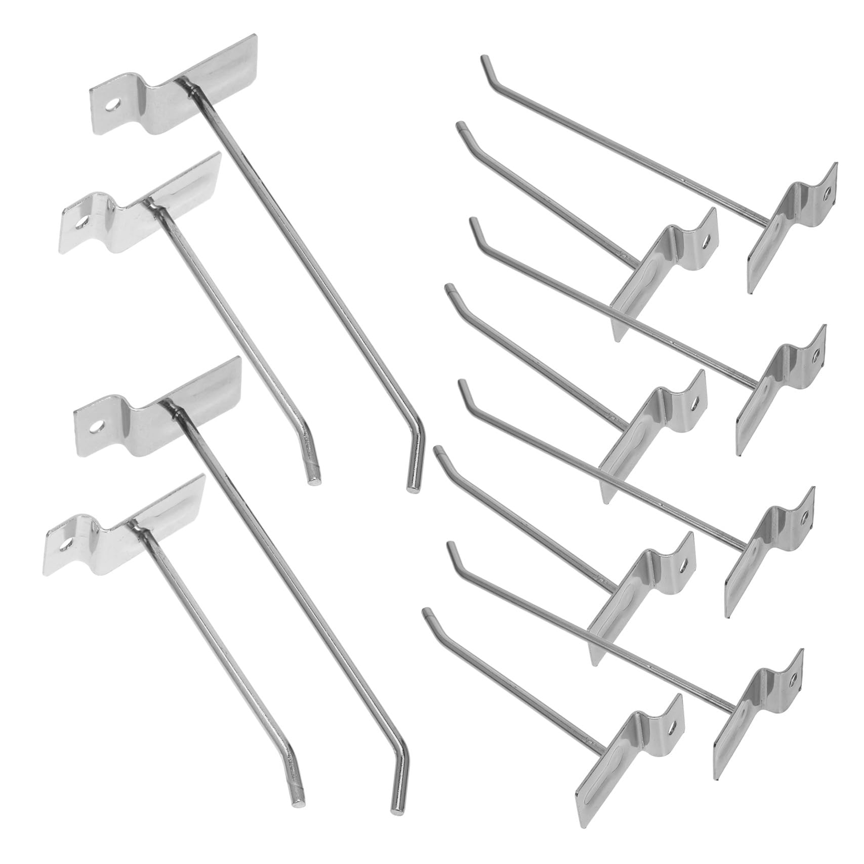 CHILDWEET 50 Stück Schlitzbretthaken aus Eisen in Silber Lamellenwandhaken für Einzelhandel und Pegboards Einfache Montage und Platzsparende Aufbewahrung