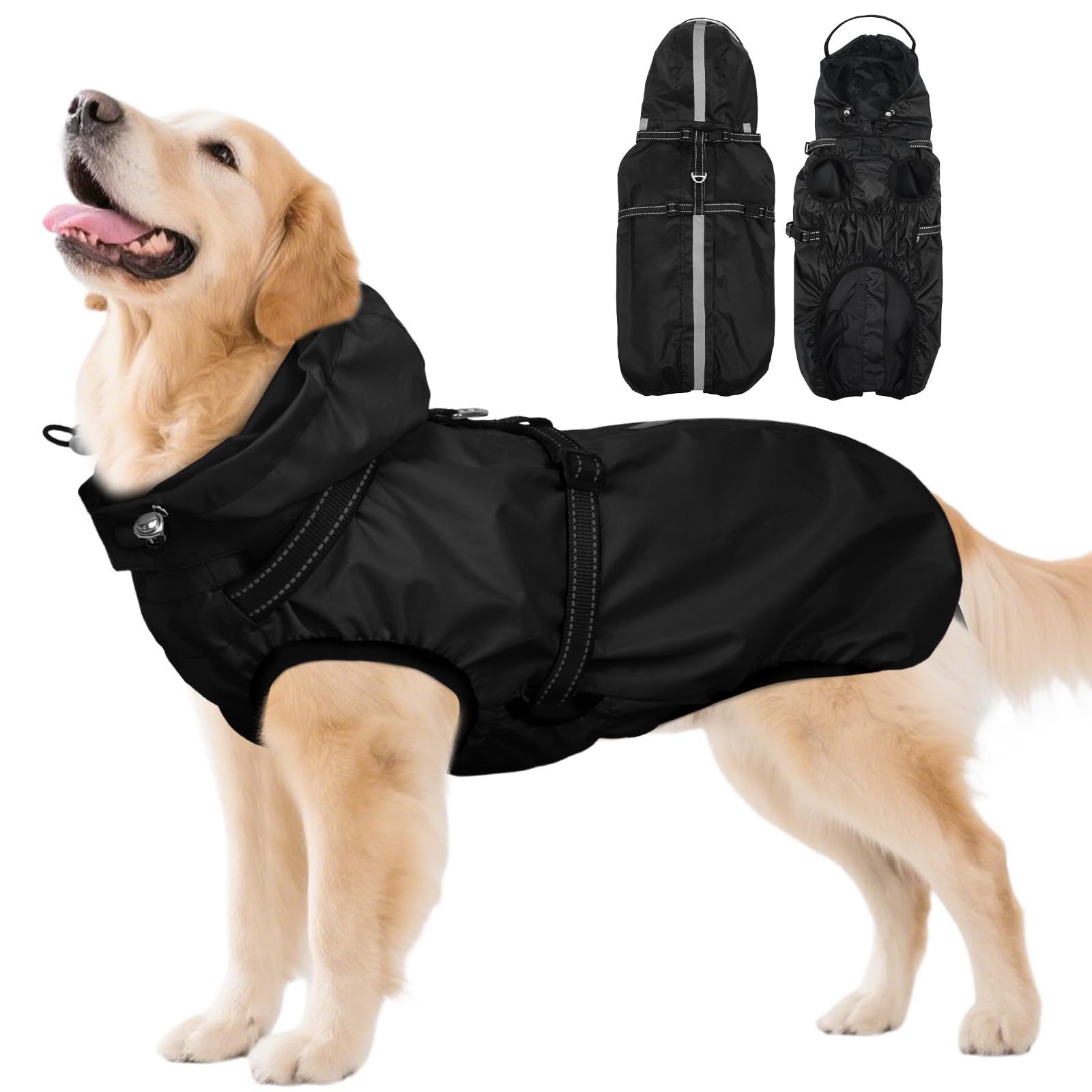 Dog Raincaot, chaqueta impermeable para perro con arnés ajustable