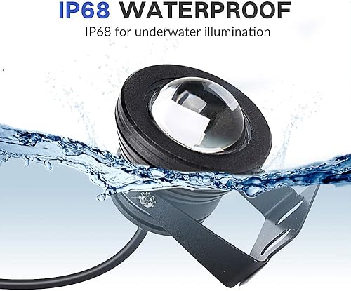 Miniatura 8 de 10W 12V RGB LED estanque - 900LM IP67 impermeable foco exterior con mando a distancia y adaptador de 80.7 in para paisaje estanque de peces, fuente