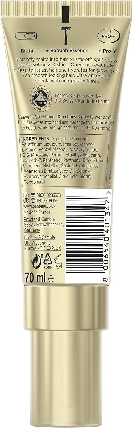3x Pantene Pro-v Miracles Hydra Day Hair Serum Thirsty Ends Quencher, Milk To Water Serum with Biotin & Baobab Essence, 70ml - Image 3