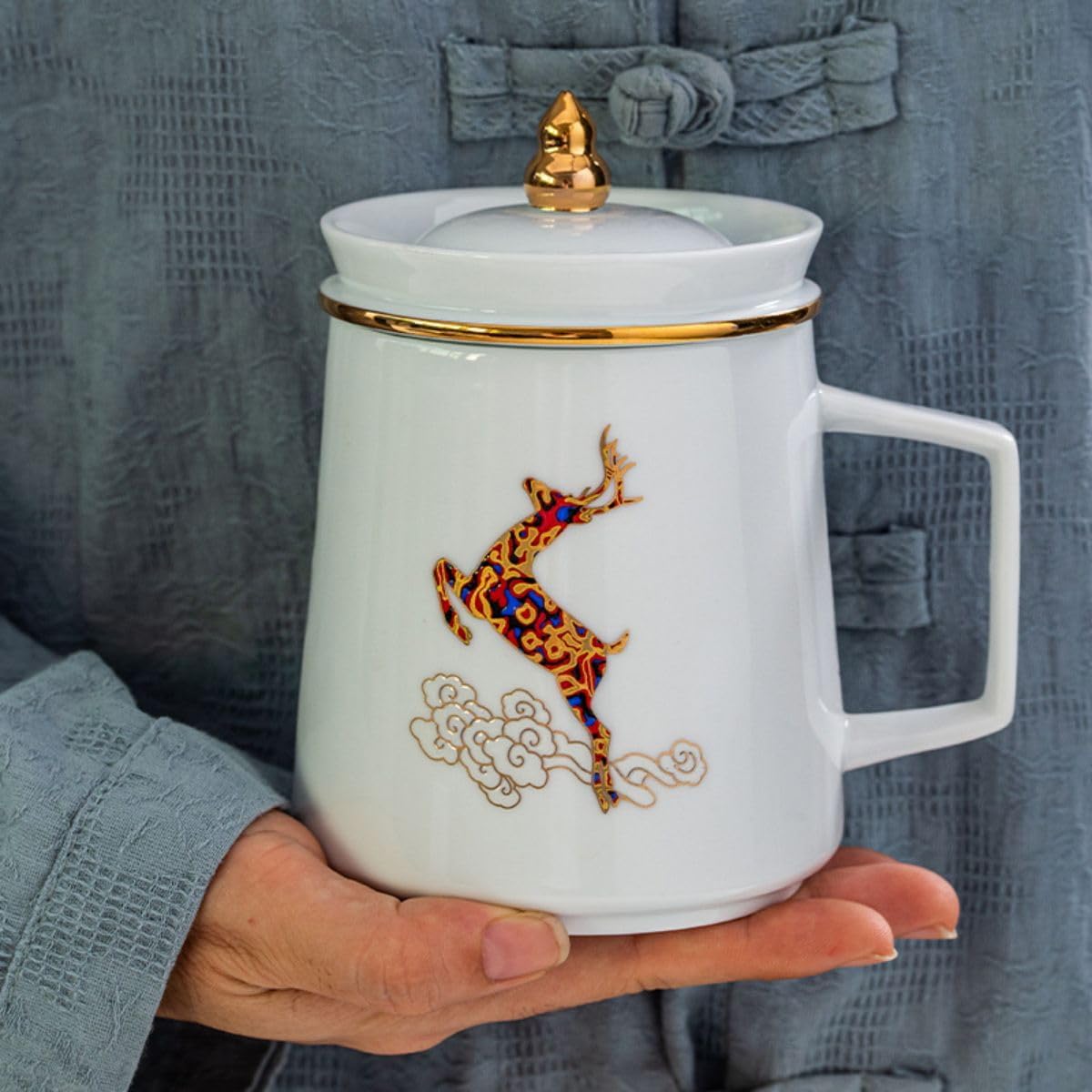 Hand holding Chu Wen Sheng-910 Ceramic Mug