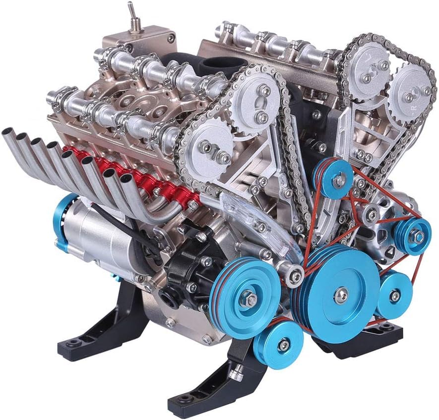 Amazon.co.jp: V8 エンジンモデルキット、金属 8 気筒模擬