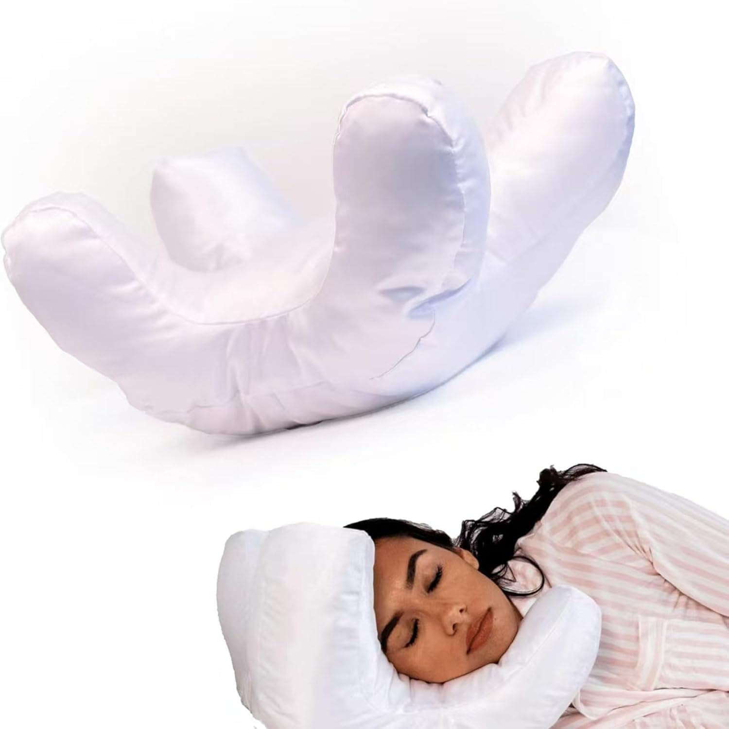Flawless Face Pillow, Anti-Wrinkle Massage Pillow, Face Pillow for Wrinkles Side Sleeper, Sleeping On Back Beauty Rest Pillow Pillows for Maintaining Facial Wrinkles and Sleep Lines white-original