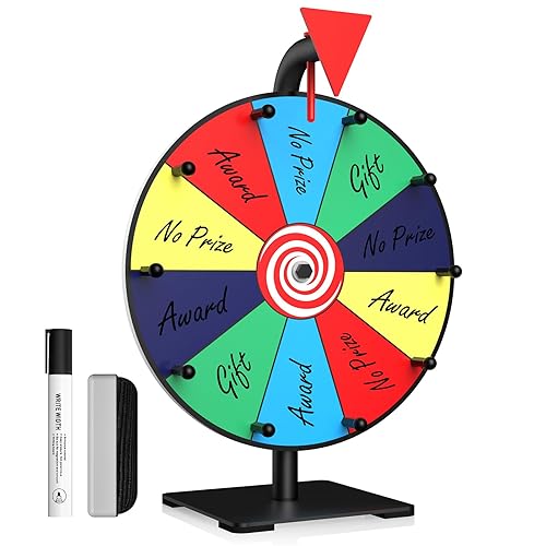 Facilife Spinning Wheel - 12 Inch Color Prize Wheel with Stand, Table Spinner for Trade Shows, Carnivals & Home Games - 12 Inch