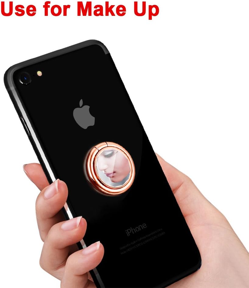 Mirror Cellphone Ring Stand Holder, Smart Phone Ring Holder Mirror Series Stylish Ring Stand Grip Mount for iPhone X 8 7/7 Plus,Samsung Galaxy S8/S7,ipad -Rose Gold