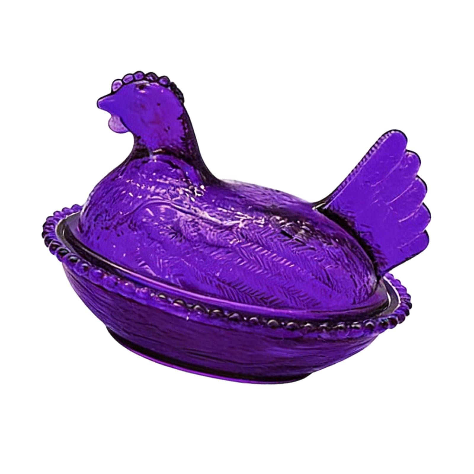 Kahdgss Purple Unique Artistic Hen On Nest With Lid Hen Figurine Covered Candy Jar For Home Table Shelf Decors Gift Giving Candy Figurine Animal Art Party Theme