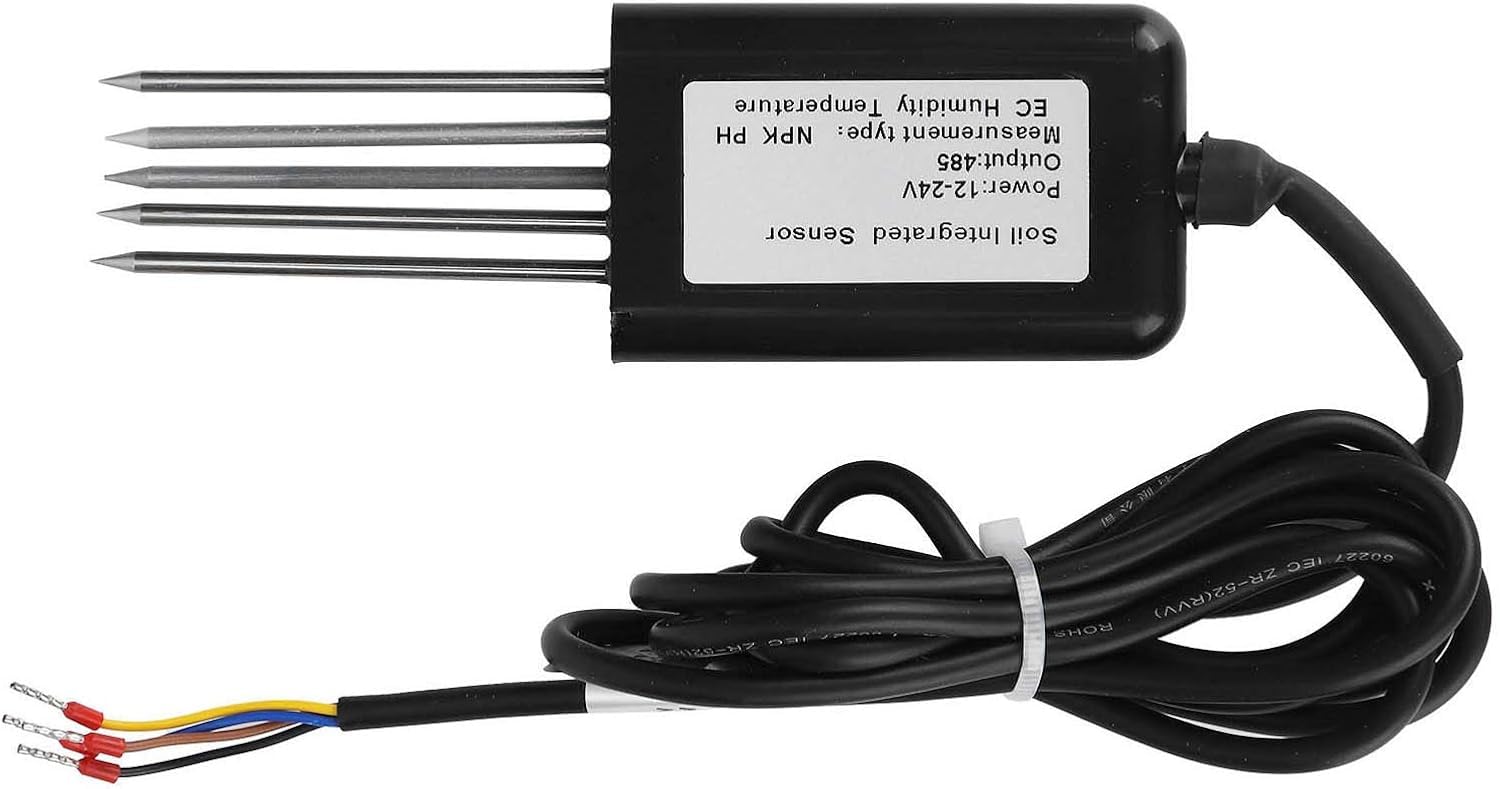 7 in 1 Soil Sensor for NPK EC pH Temperature Humidity Detection with Anti-Corrosion Electrodes Flame-Retardant Sealing and 2m Cable for Garden Agriculture Crop Monitoring Rduino UNO-image-35