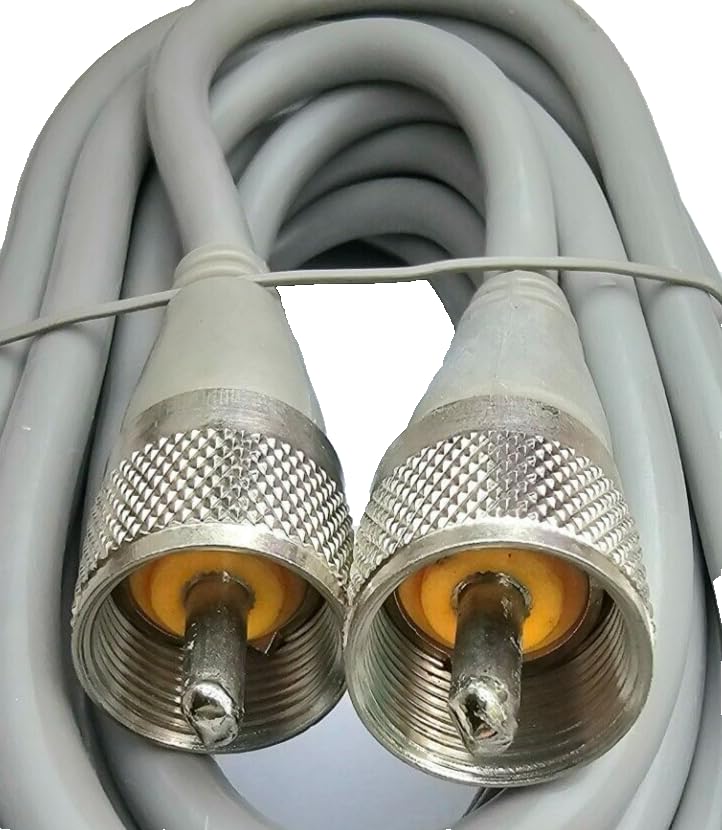 Pro Trucker RG-8X CB Antenna Premium Coaxial Cable, 18ft UHF PL259 Male to Male Coax Jumper Cable for CB, HAM Radio, SWR Meter, Antenna Analyzer, Low Loss, 98% Shield, Gray - PTRG8XX-18