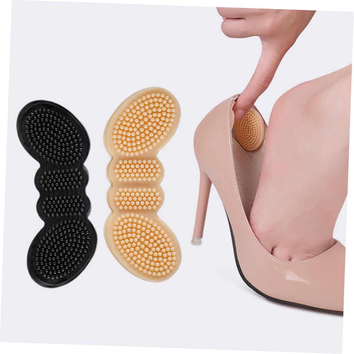 Healeved 4 Sätze Schmetterlingsanhänger Schuhreparatur Fußschellen Fußbett Shoe Mat Fersenkissen Schuhabsatzeinlagen Sneaker Fersenpolster Verschleißfester Fersenhalt Kieselgel 4 Paare * 4