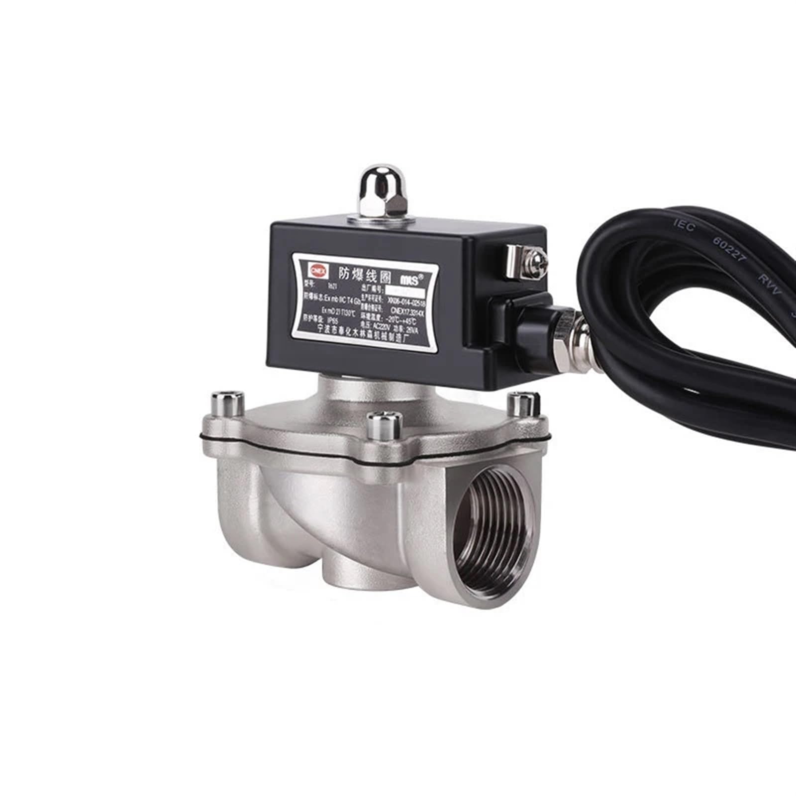 LYEUXHJPX 3/4" Normally Closed 304 Stainless Steel Solenoid Valve(220VAC)