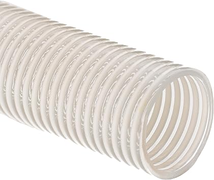 Ponaflex White 1-1/2" x 20 FT - Economical Suction Hose for Water Transfer, Fluid Transfer, Slump Pumps, Water Pumps, Industrial Applications