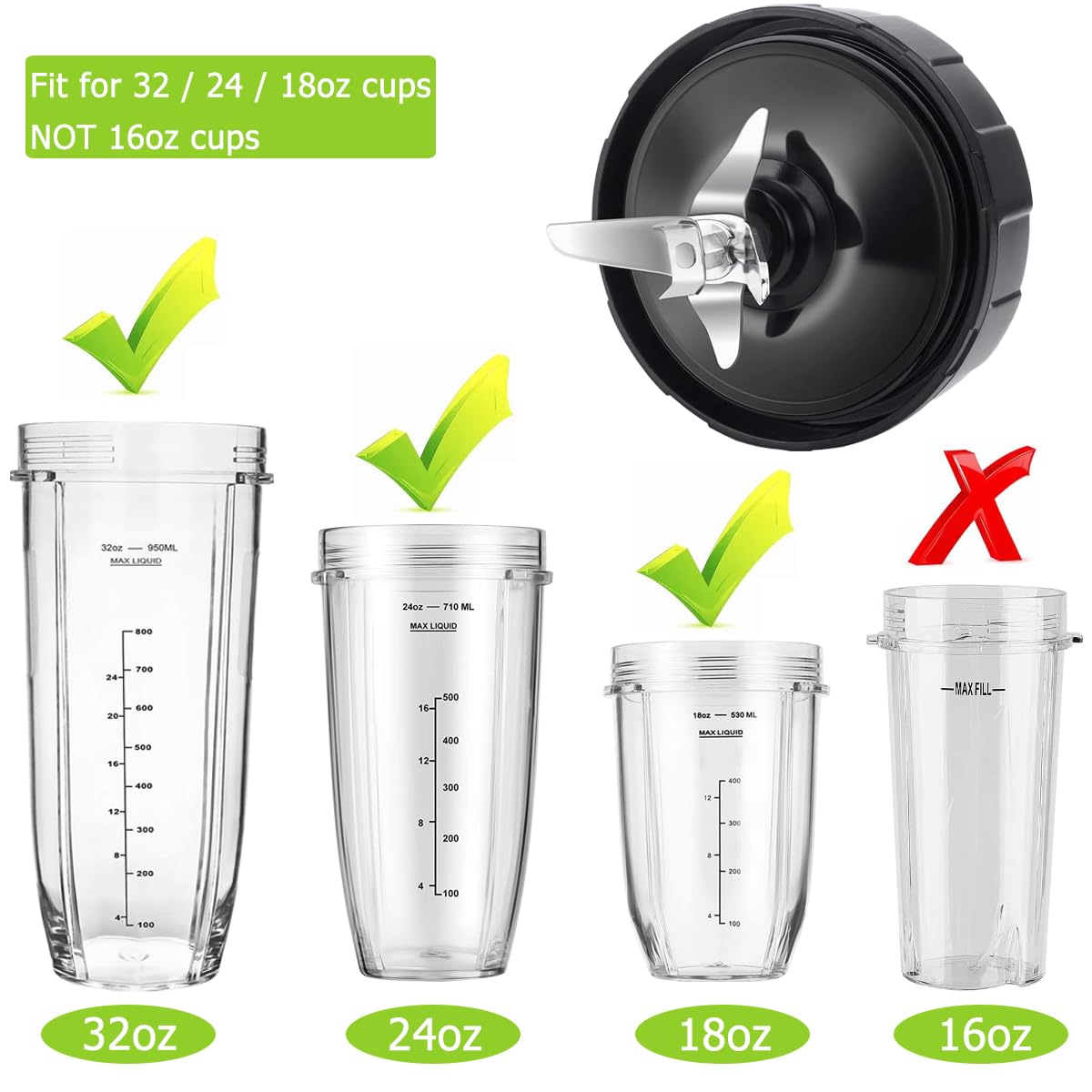 Lama di Ricambio per Ninja Frullatore, 7 Fins Lama Estrattore Compatibile con Ninja Robot da Cucina e Frullatore BN800EU BN750EU BN495EU BL450 BL451 BL480 BL481, Ninja Blender Accessorio