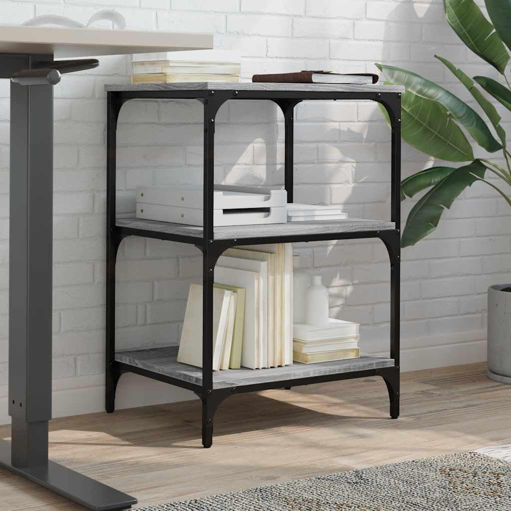 vidaXL Printer Stand 3-Tier, Computer Printer Table with Storage, File Organizer for Home Office, Printer Cart, Gray Sonoma Engineered Wood