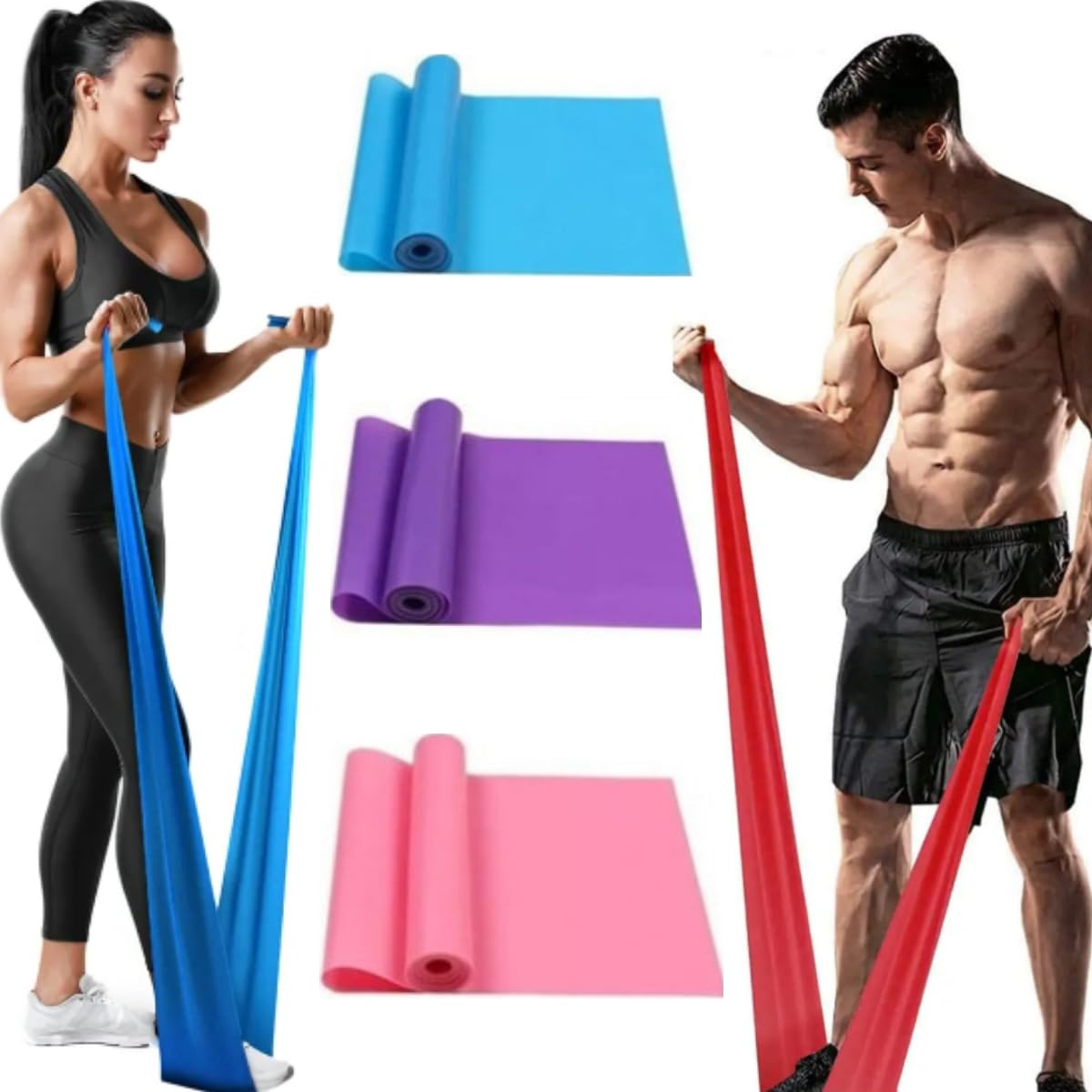Faixa Elástica Thera Bands Kit 3 faixas Exercício Fisio Yoga Pilates Elástico de