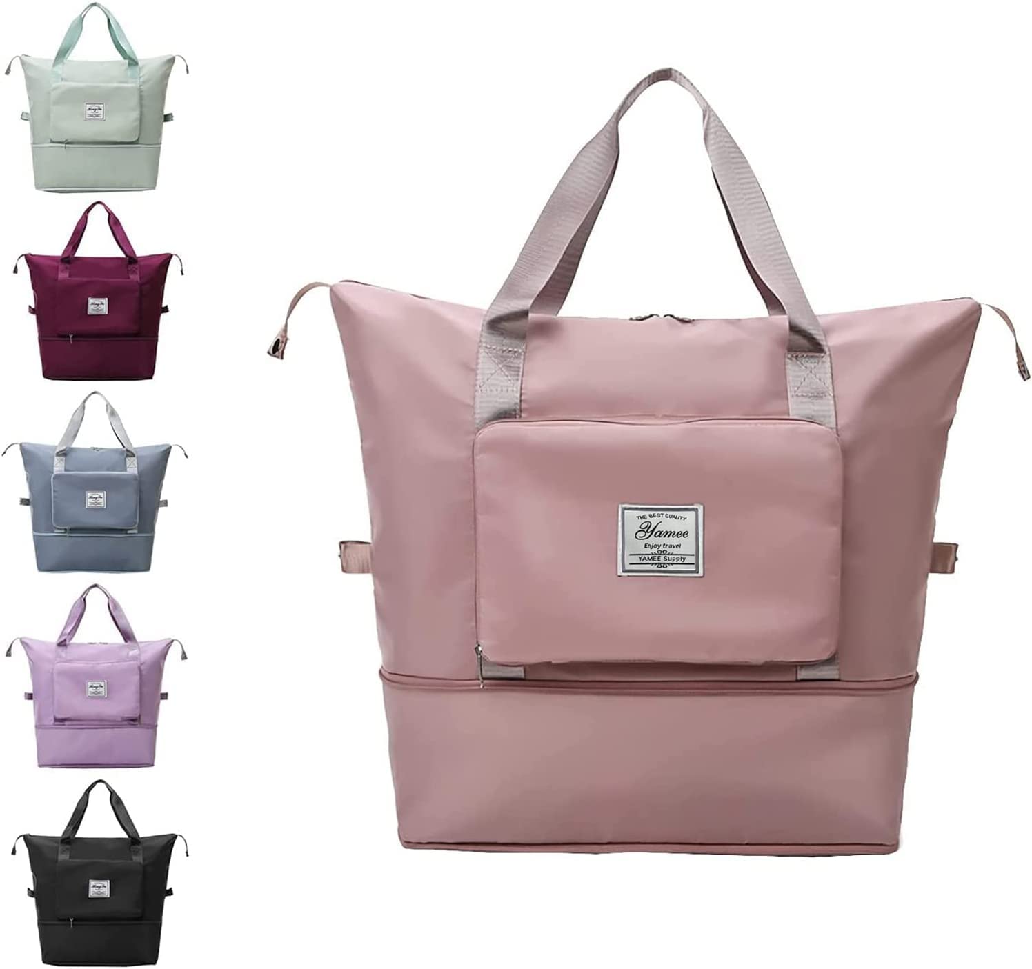 YAMEE Large Foldable Travel Bag | Women's Waterproof Sports Bag | Weekender Vacation Bag | Beach Travel Bag | Hand Luggage for Travel, Gym, Shopping