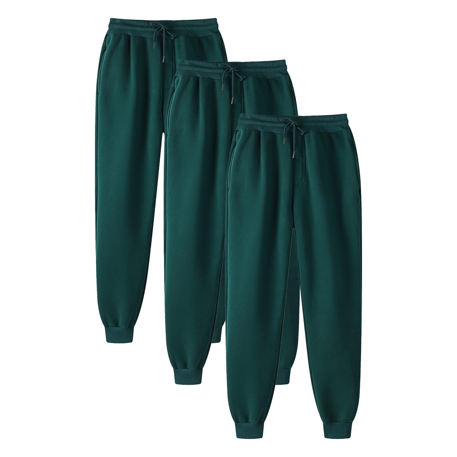Jogginghose Damen 3er Pack Sweatpants Trainingshose mit Kordelzug Taschen | Sporthose Herbst Winter Einfarbig Sweathose Baggy Hose 3-teilige Einfarbig Joggpants Gerade Hose Workout Freizeithose