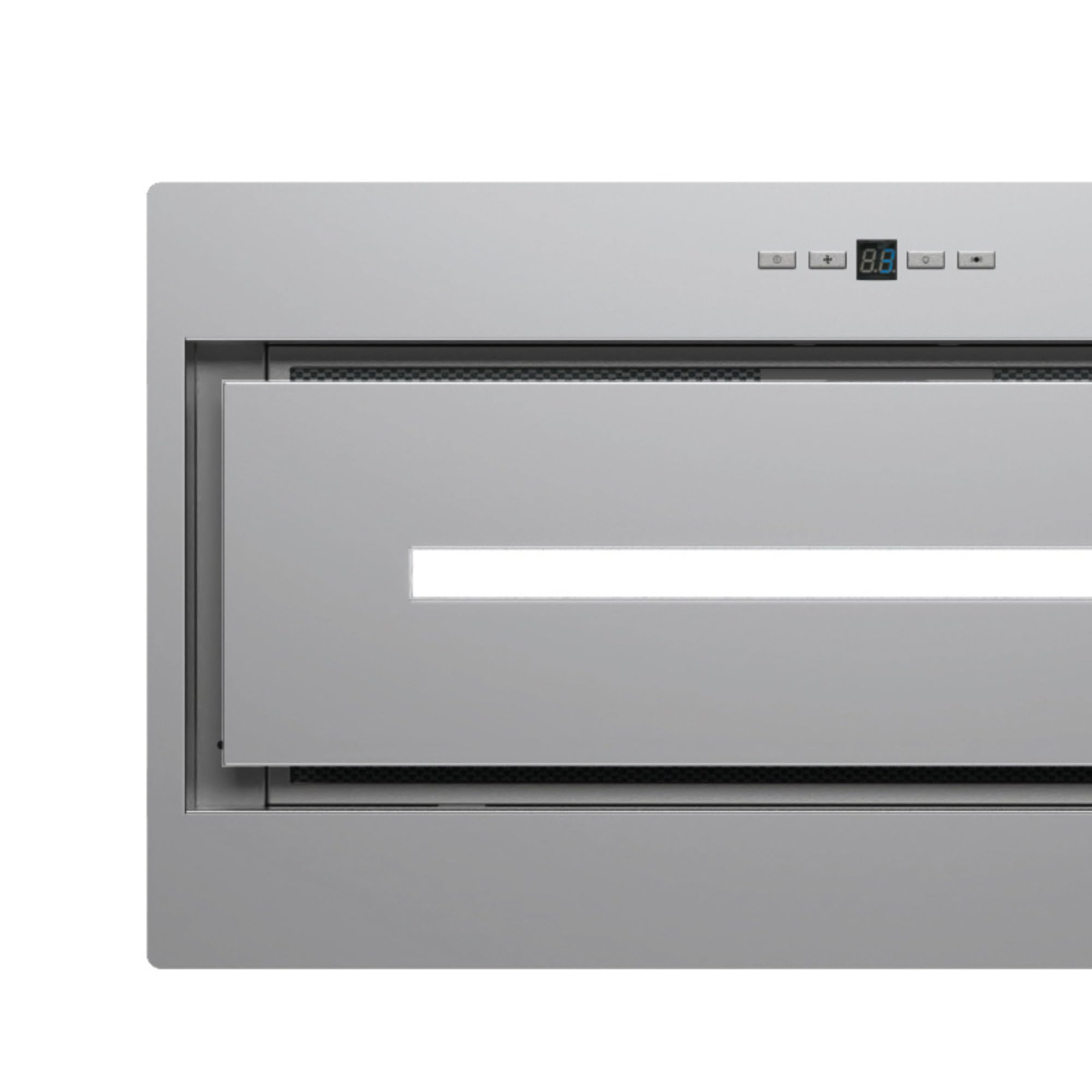 CATA GPL 52 X Grupo Filtrante Integrable de 52 cm, 645 m³/h, 3 Velocidades, Control Electrónico con Display y Temporizador, Extracción Perimetral, Tira LED, Clase B, Acero Inoxidable