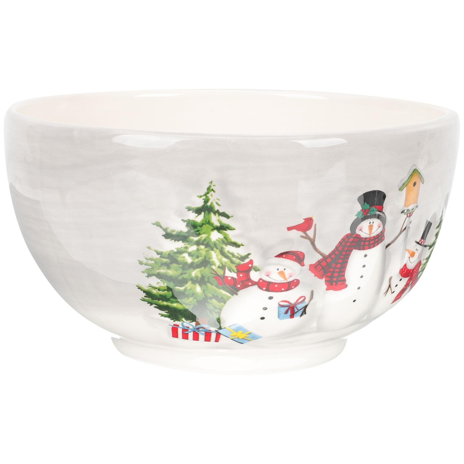 Mipcase Tazón para Sopa y Arroz de Cerámica Diseño Navideño 850 Ml Bol Grande Multifuncional para Servir Comidas Diarias Apto para Aperitivos y Ensaladas Hogar