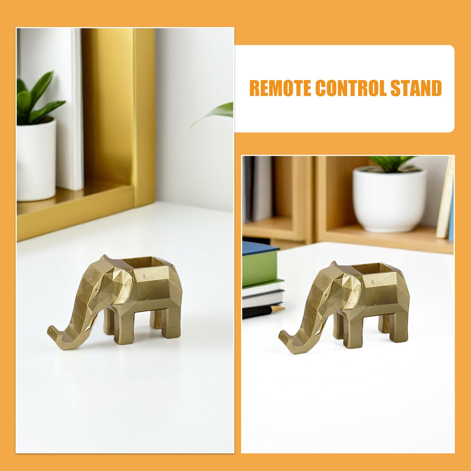 Porta Matite a Forma di Animale Geometrico in Resina Oro con Supporto | Organizer da Scrivania, Spazio Capiente per Penne e Pennelli Cosmetici, per Ufficio e Casa