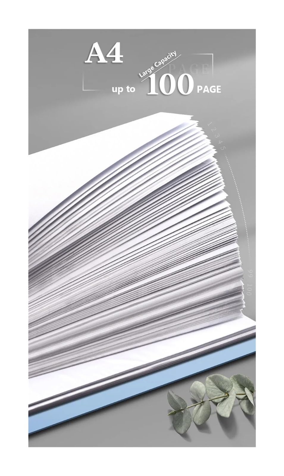 Dokumententaschen aus Kunststoff, A4, transparent, 100 Fächer, Organizer für Dokumente, 2 Stück, PP-Fächermappen für A4-Papier