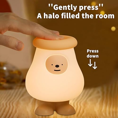 Miniatura 5 de HPYDIY Toast - Lámpara de decoración de habitación de dormitorio, luz nocturna kawaii, recargable, pequeña, cara, tostada, pan, linda forma de