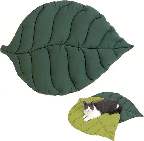 Manta de algodón en forma de hojas para perros y gatos, 1 alfombrilla de doble cara disponible en forma de hoja para perro y gato, manta para