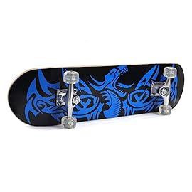 ChromeWheels 31 inch Skateboard Double Kick Skate Board Cruiser Longboard 8 Layer Maple Deck Skateboards for Kids and Beginners