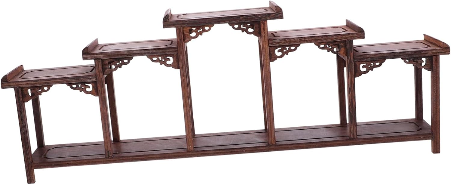 PRETYZOOM Wood Display Stand Action Figures Storage Rack Wooden Table Display for Floating Shelves Rustic Wooden Pedestal Stand Fine Craftsmanship