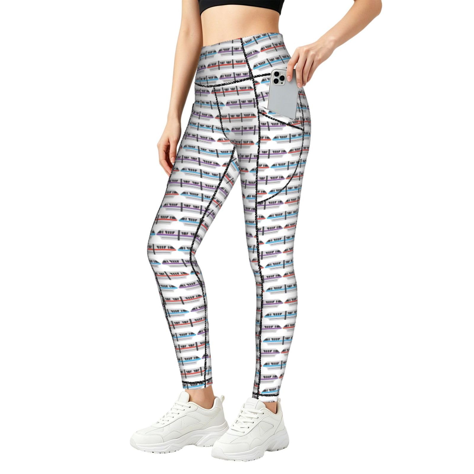 Mallas de gimnasio con estampado de monorraíl para mujer 8