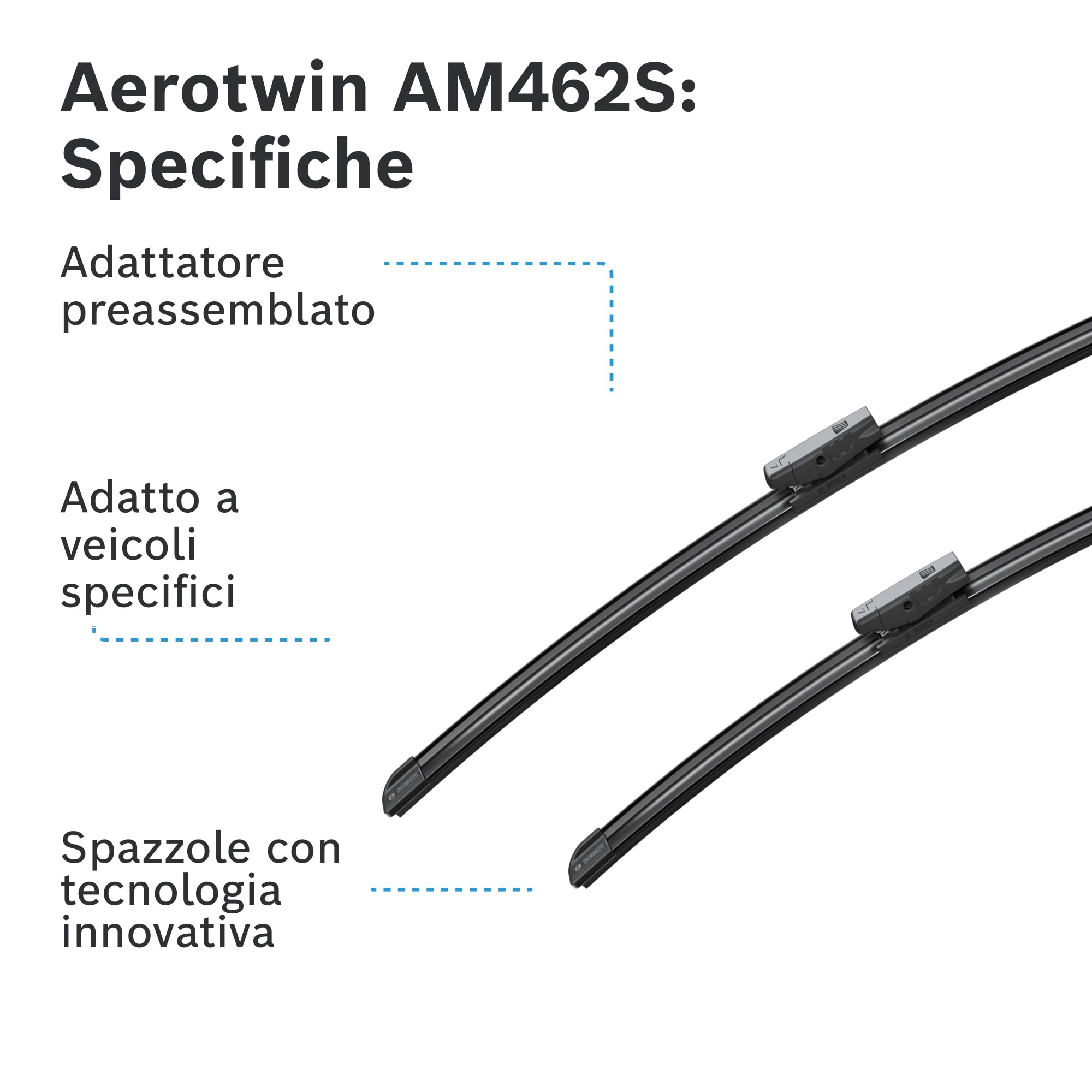 Bosch Aerotwin Multi-Clip Silecek Seti Audi A3 (10-12), Bmw 3 Serisi E90 (09-11), Jaguar Xj, Xf (2015-2019), Land Rover Freelander II (2010-2014), Vw Golf VI (2009-2013) [600/475 mm] AM462S 3397007462