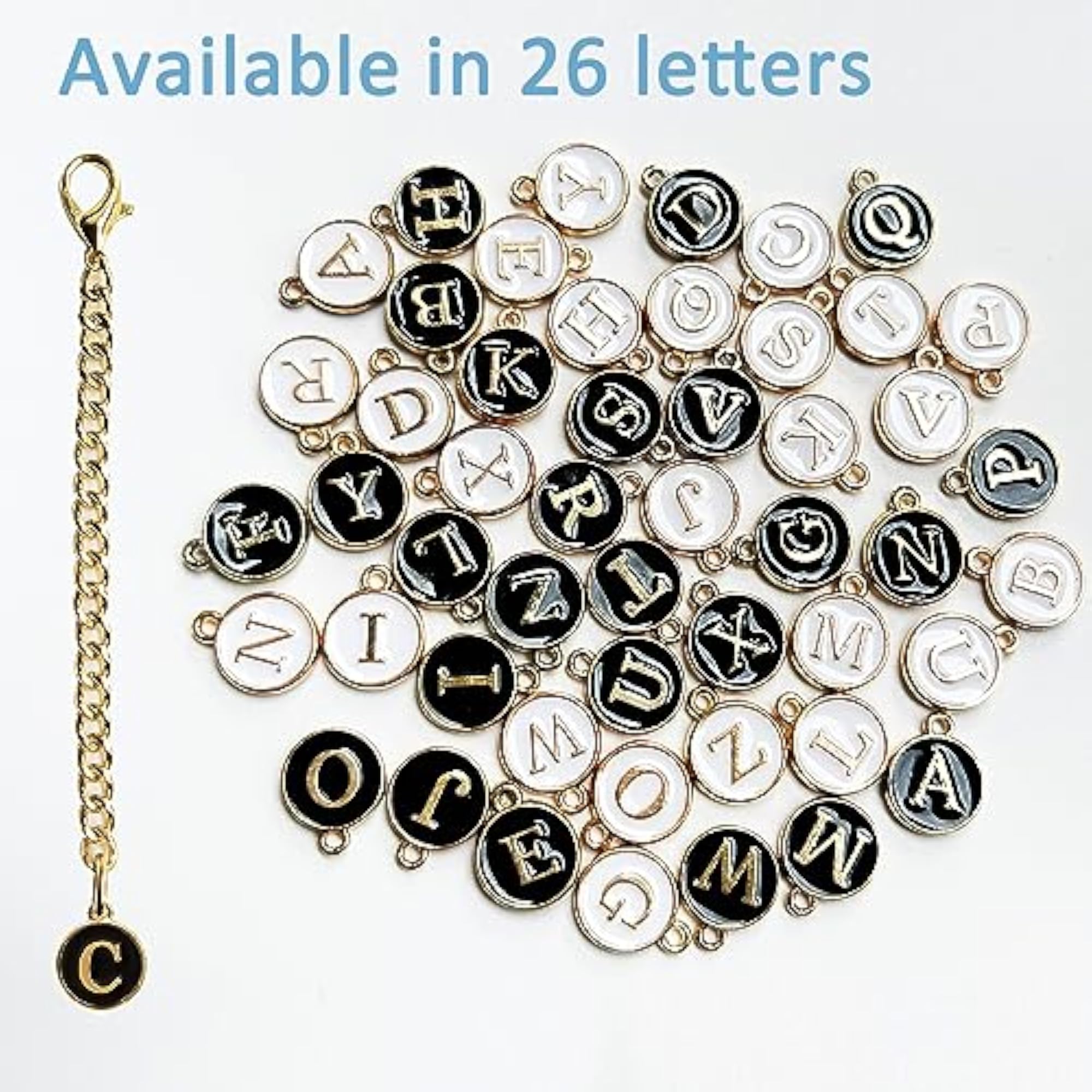 Letter Charm Accessories for Stanley Cup, 2PCS Initial Name ID