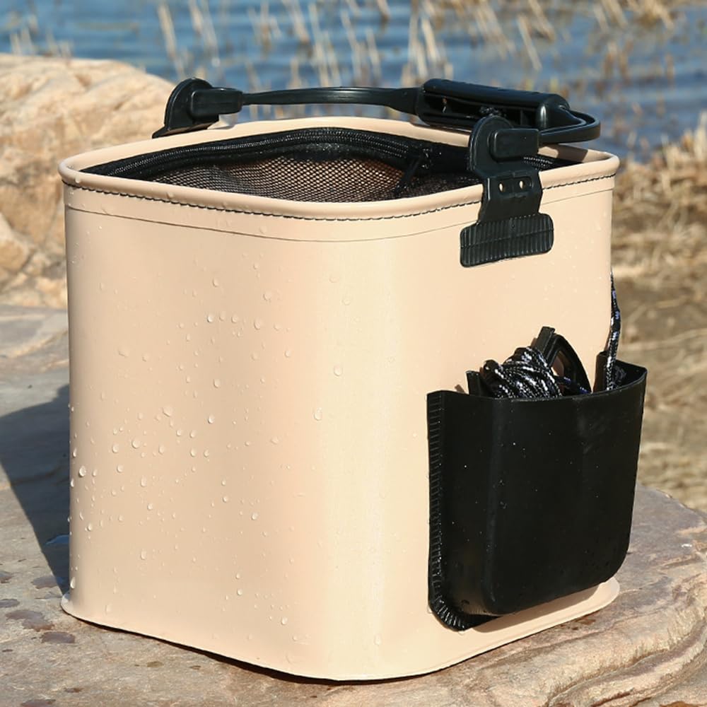 DONGKER Cubo de pesca plegable de 8 L/13 L de EVA, cubo de protección para peces, contenedor multifuncional para pesca en barco y spinning