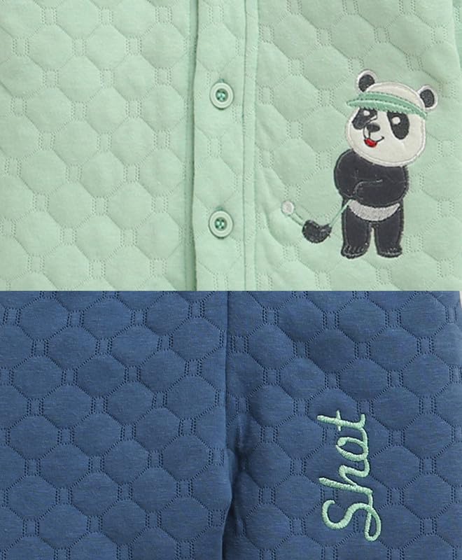 Image of BUMZEE Baby Boys Regular Fit Full Sleeves Hooded Polyfill Winter Set