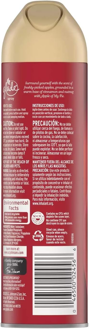 Glade Air Freshener Spray - Apple of My Pie - Net Wt. 8 OZ (227 g) Per Can - Pack of 6 Cans