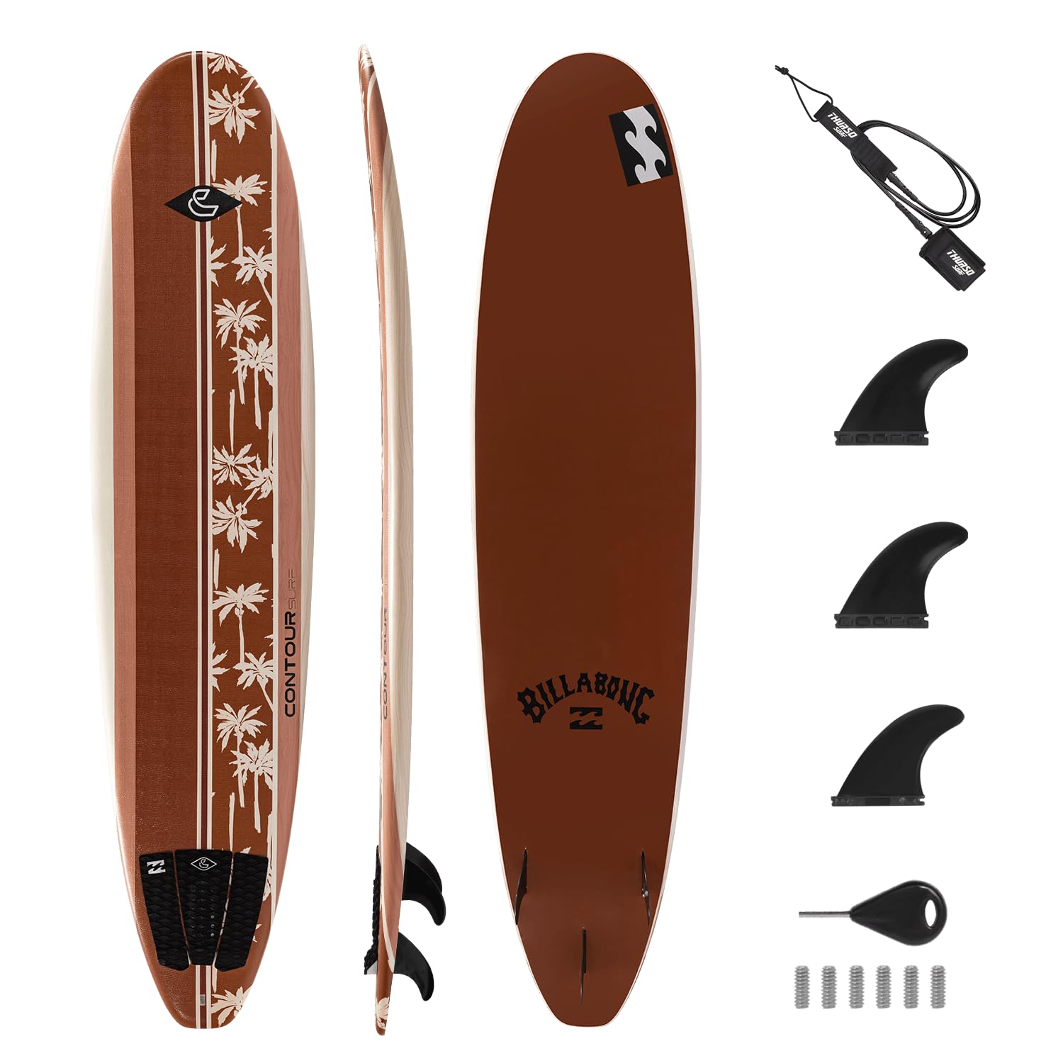 Billabong x CONTOUR SURF deska surfingowa z miękkiej pianki dla początkujących dorosłych i dzieci, lekka krótka deska do surfingu, trwała, stabilna i łatwa w jeździe, dla surferów na wszystkich
